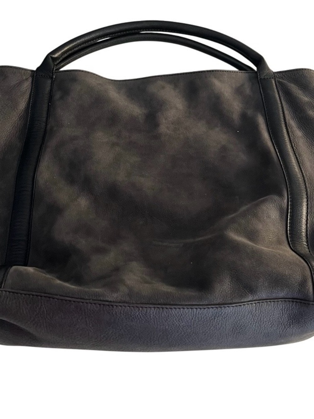 SEE by CHLOE Harriet Hobo Tote Charcoal Grey Nubuck Leather 2 Handles - Picture 5 of 12
